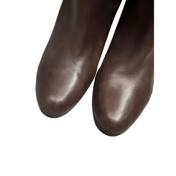Ralph Lauren Bethan Brown Suede Leather Knee High Stiletto Riding Boots Size 9B - Picture 6 of 13